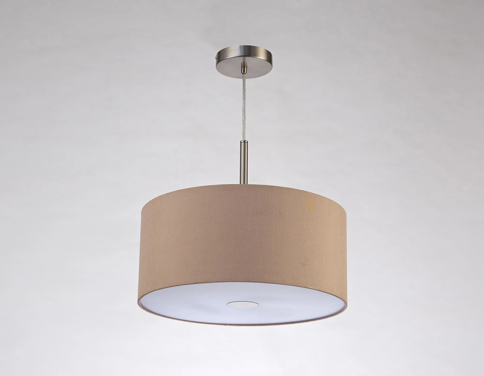 Baymont 40cm 3 Light Pendant Satin Nickel, Antique Gold/Ruby, Frosted Diffuser DK0444  Deco Baymont SN AG